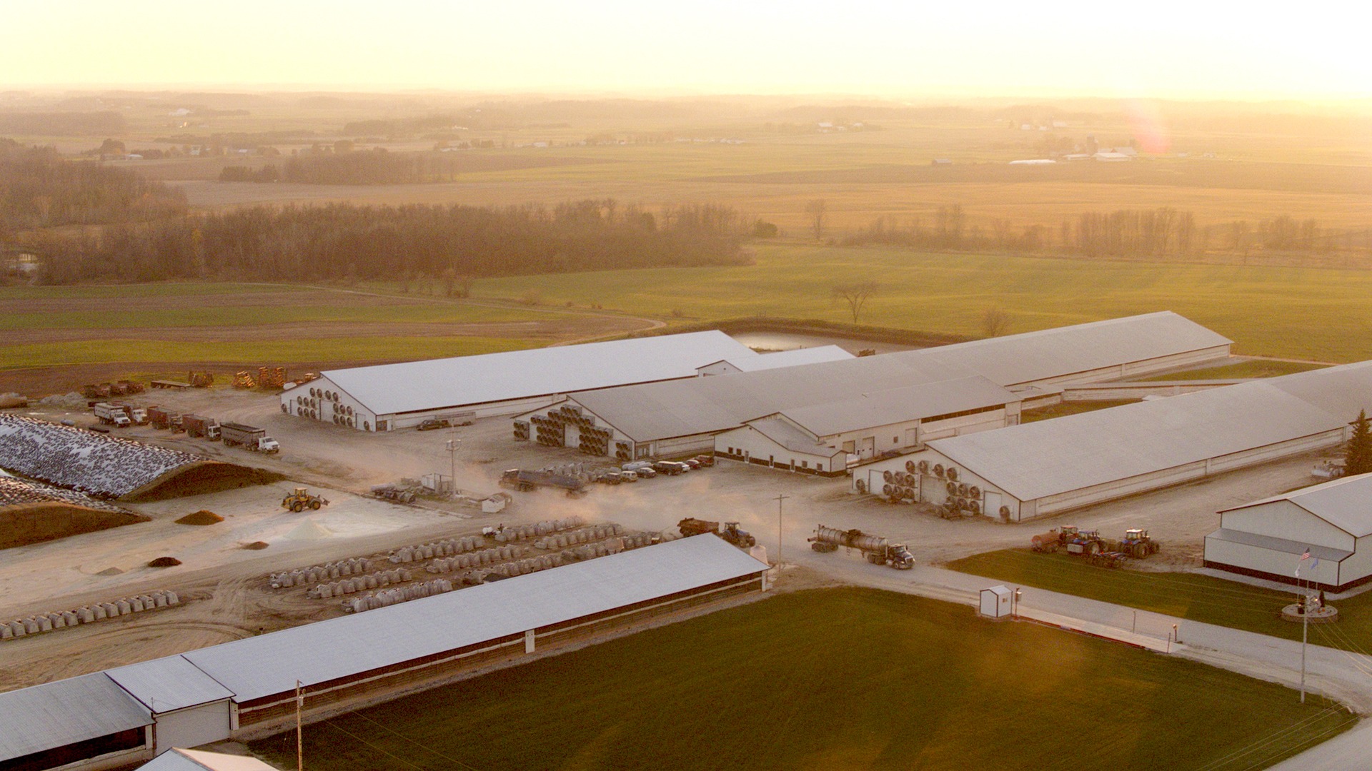 industrial farms aerial view