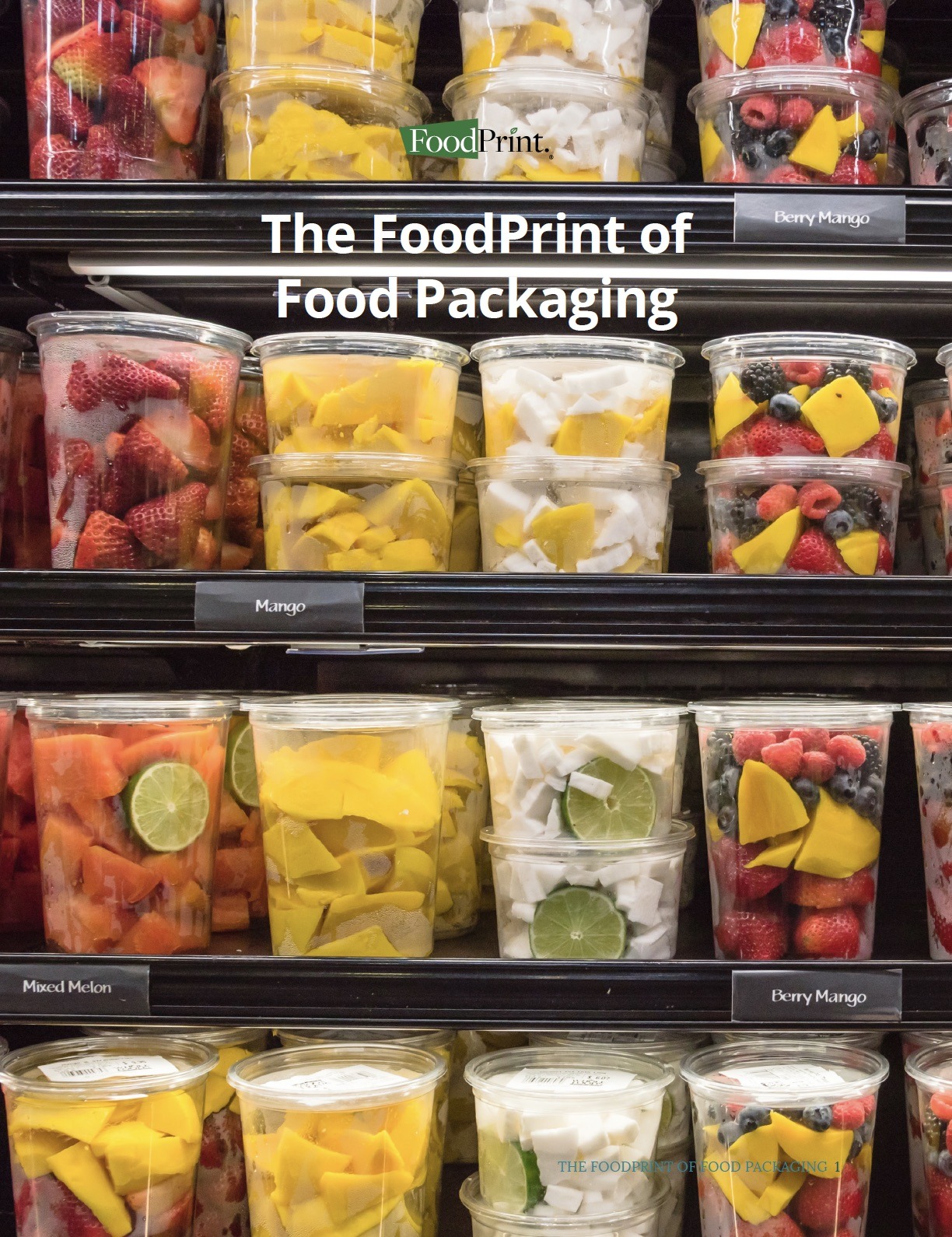 food packaging report cover with plastic containers