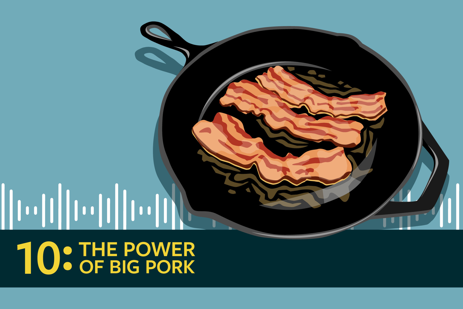 illustrated bacon in cast iron pan