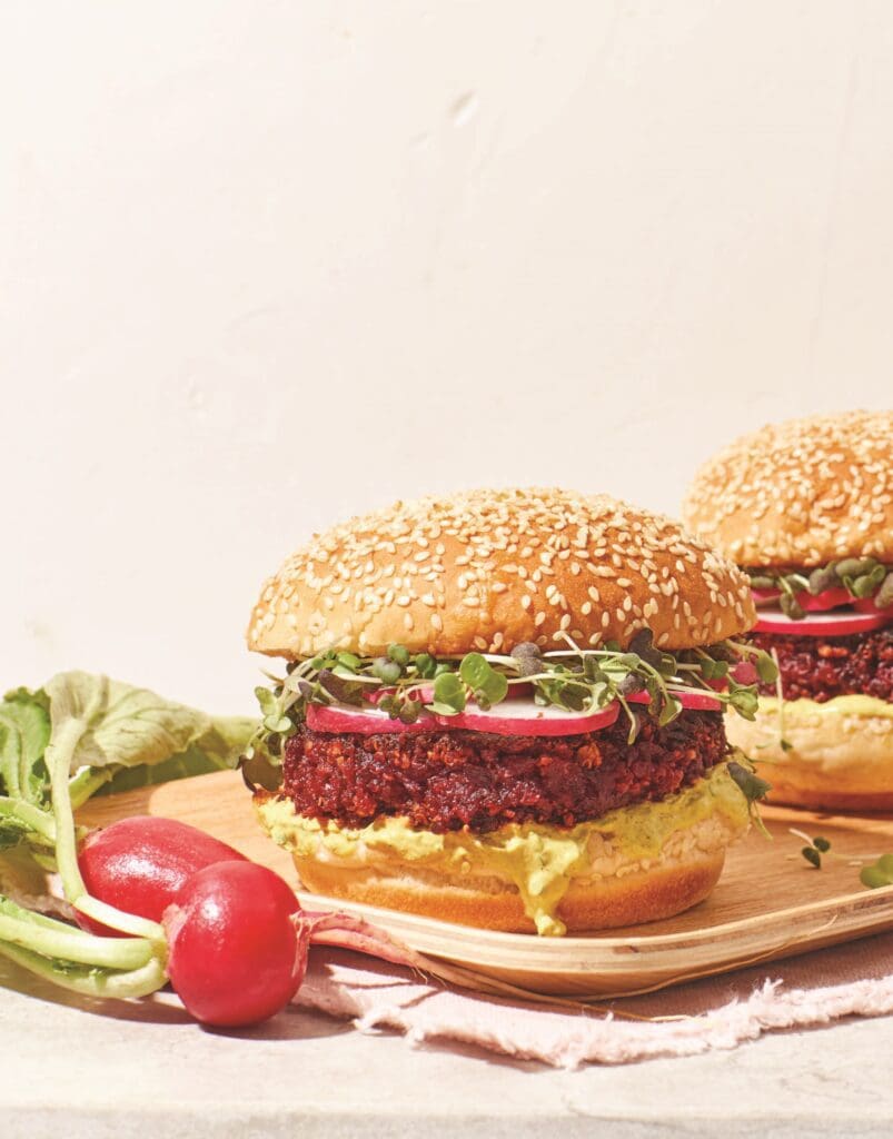 Beet and Hazelnut Burgers from "Veggie Burgers Every Which Way" by Lukas Volger. 