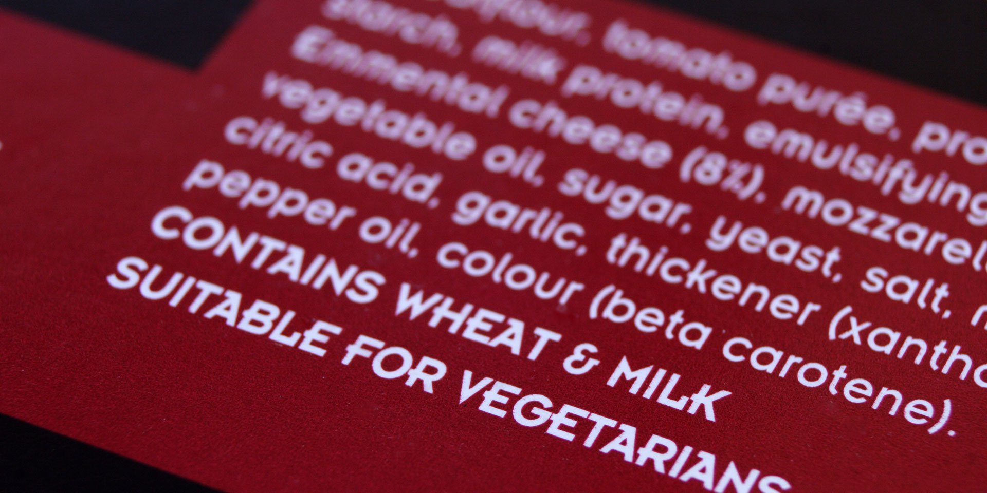 an ingredient list on food label