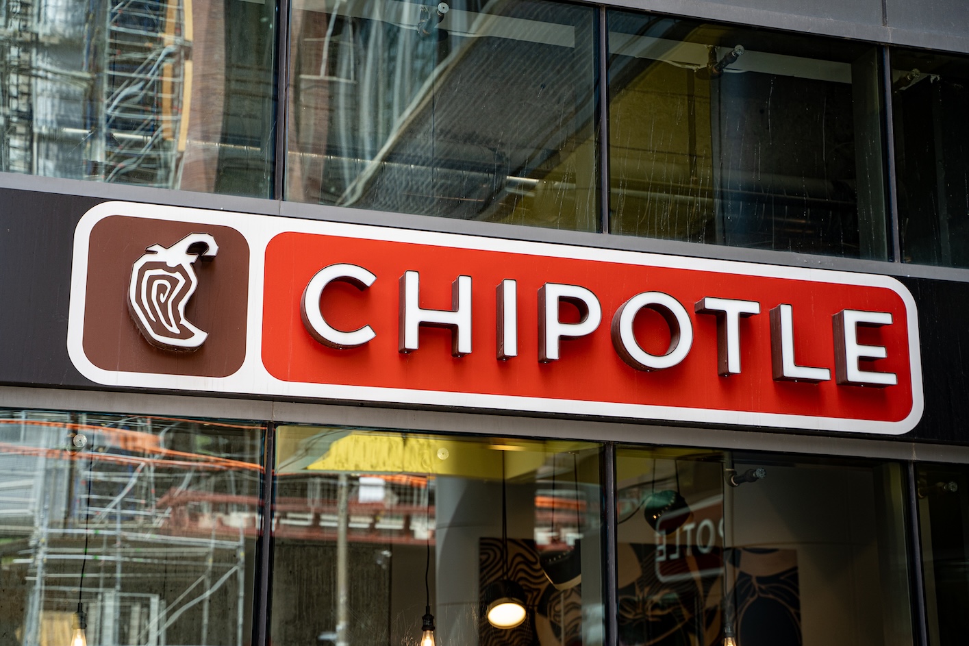Signage view of Chipotle restaurant i